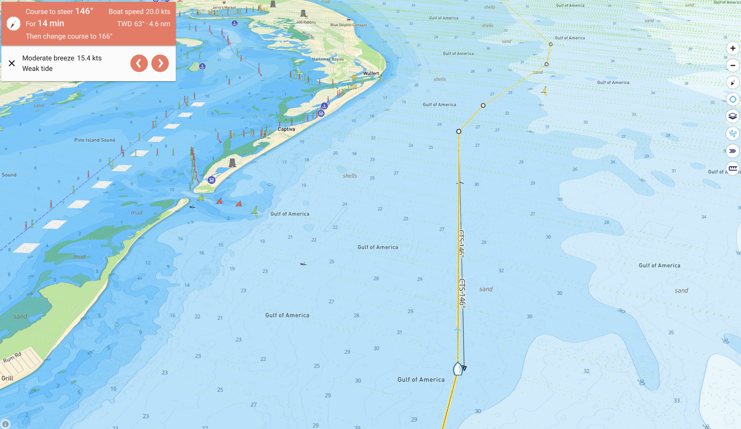 3D Navigation Route On Water Boat Training in Naples